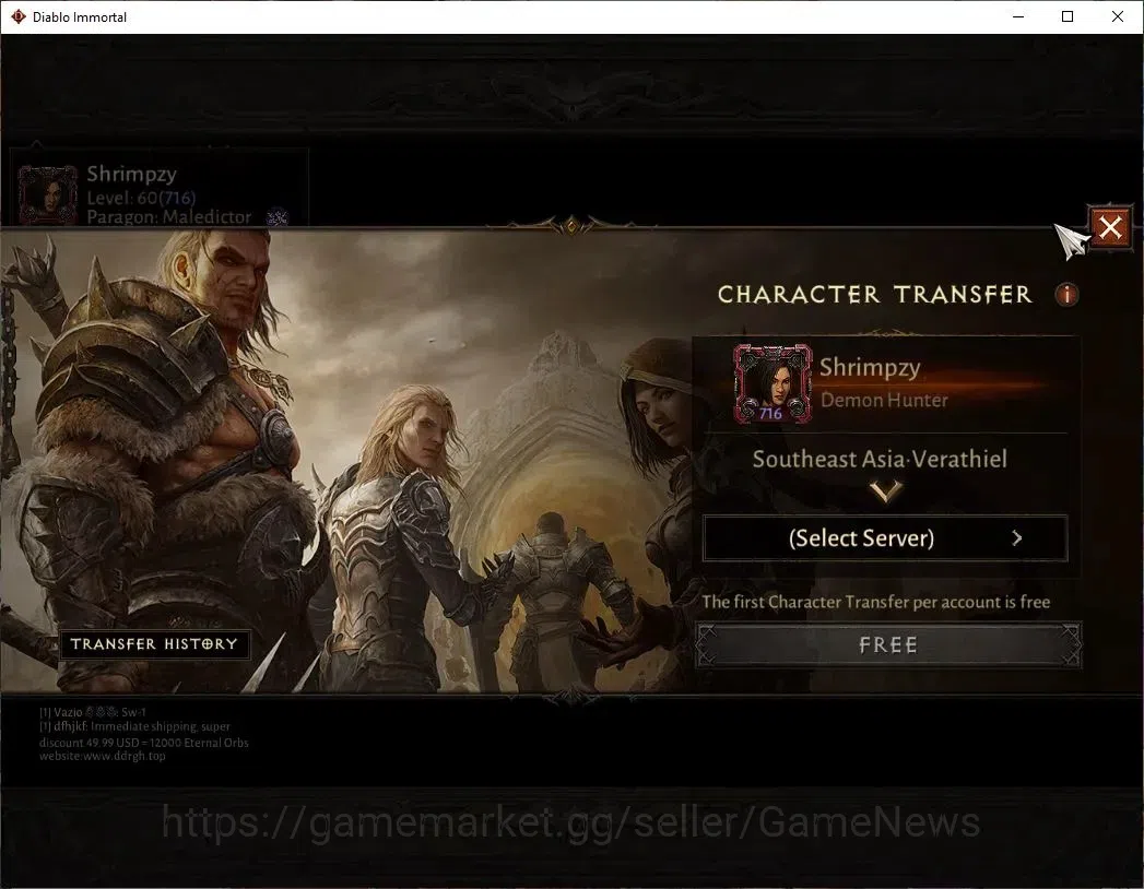 Diablo Immortal Accounts SEA - Verathiel|CS ON|Lv60(716)|Necromancer|CR 40K image 2