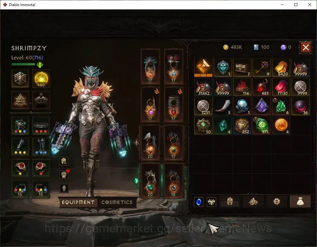 Diablo Immortal Accounts SEA - Verathiel|CS ON|Lv60(716)|Necromancer|CR 40K image 8