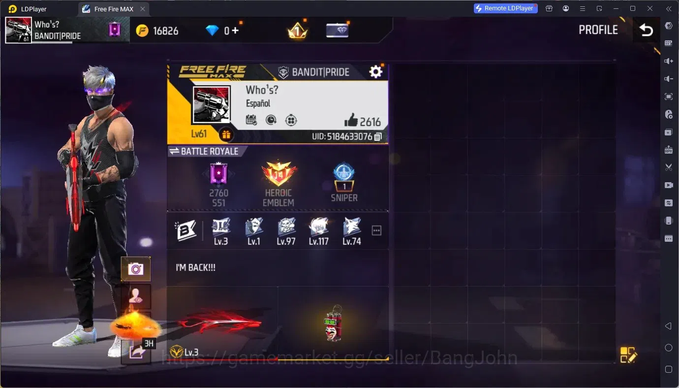 Free Fire Accounts Indonesia | Vault 805| 1 EVO (M1014 Scorpio Shatte image 1