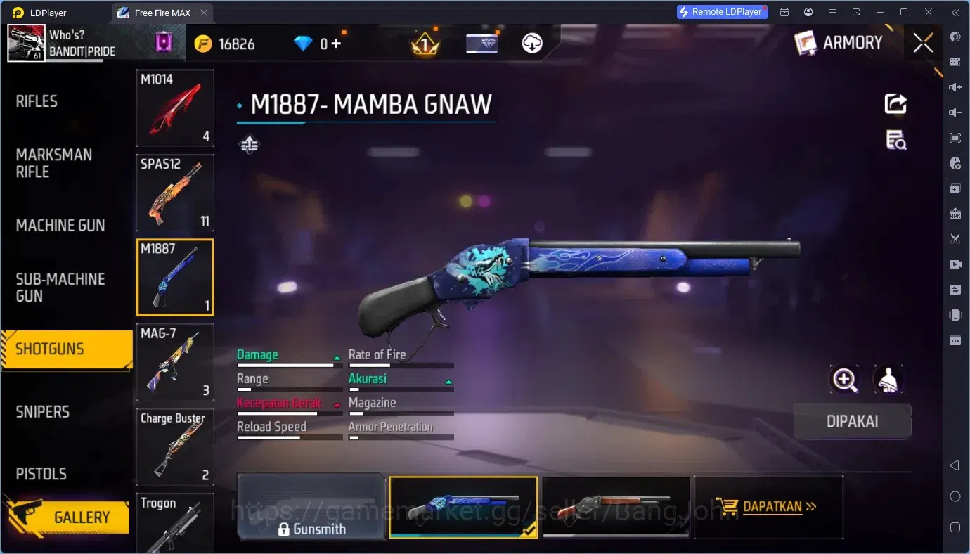 Free Fire Accounts Indonesia | Vault 805| 1 EVO (M1014 Scorpio Shatte image 3
