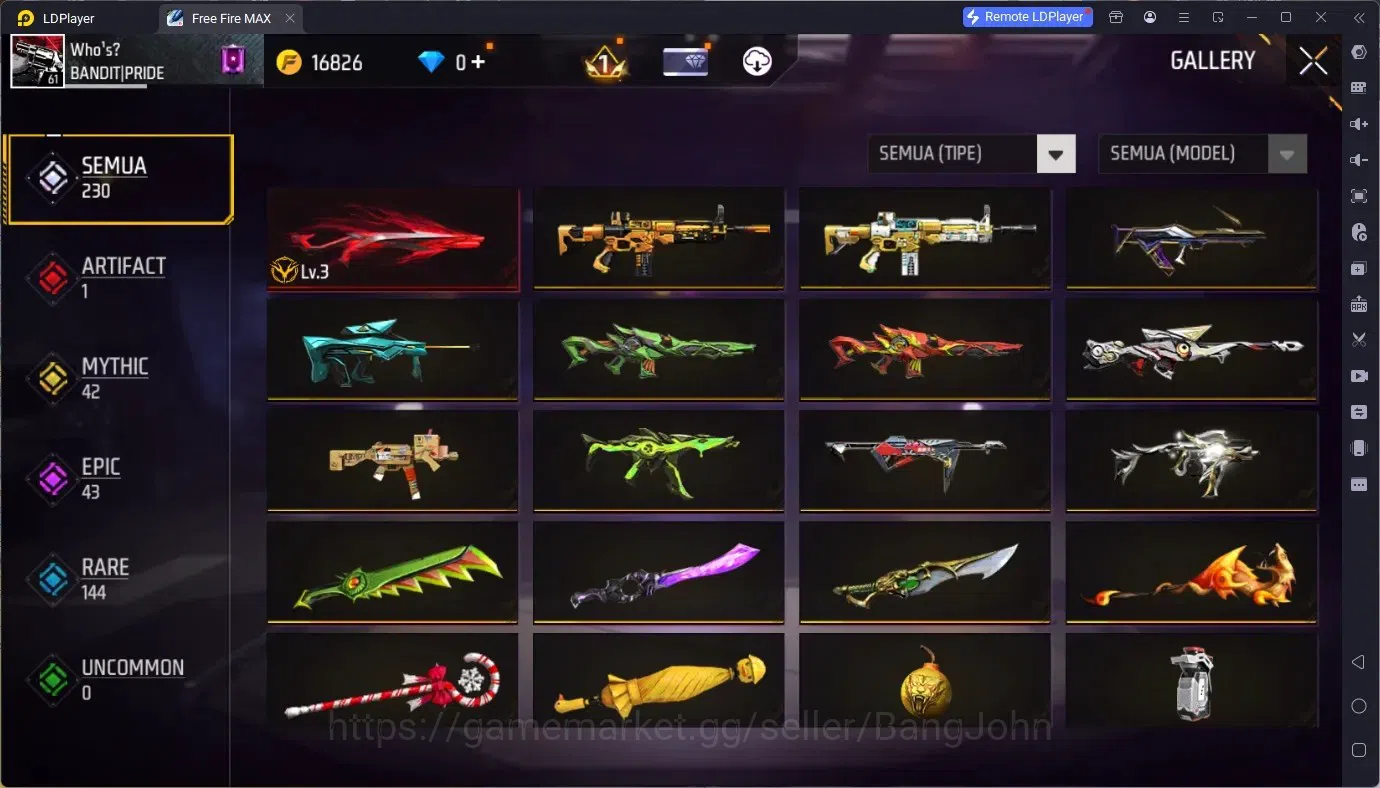 Free Fire Accounts Indonesia | Vault 805| 1 EVO (M1014 Scorpio Shatte image 4