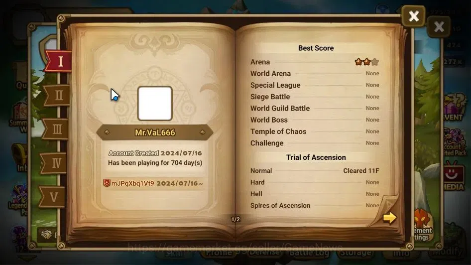 Summoners War: Sky Arena Accounts GLOBAL Lv 61|2 LD[Valantis,Gurkha]|10 Total NB5[No image 3