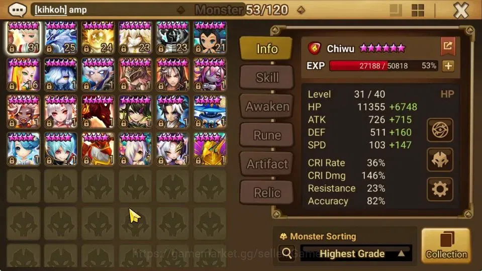 Summoners War: Sky Arena Accounts ASIA Lv 43|1 LD [Lars]|18 Total NB5[Shi Hou,Lamiel image 11