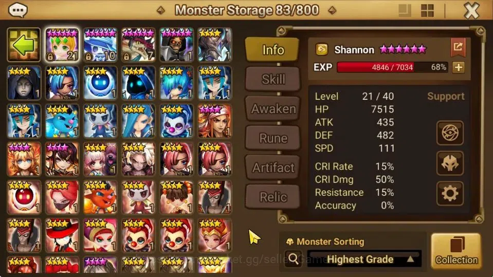 Summoners War: Sky Arena Accounts ASIA Lv 43|1 LD [Lars]|18 Total NB5[Shi Hou,Lamiel image 12