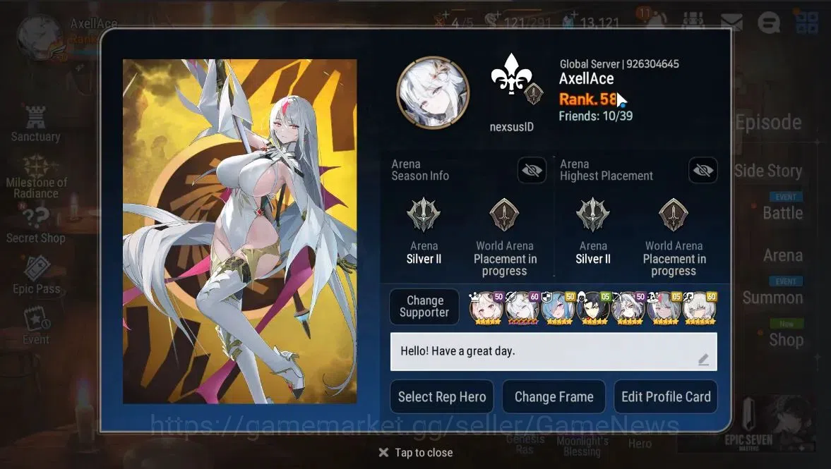 Epic Seven Accounts GLOBAL Unverif|New Era|8 ML(Salome,LOT Scales,NM L image 2