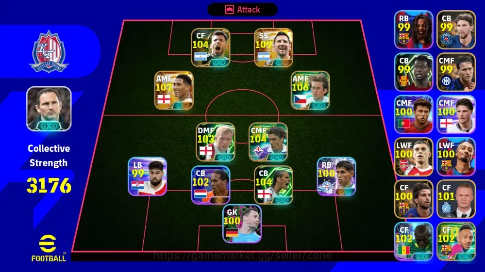 eFootball Accounts Legends & Iconic Players Mobile|PW 3176|Bigtime Messi and Bellingham, Epic Rosický, Agüero, Ferdinand 1