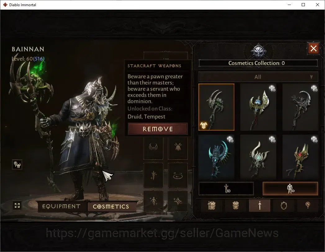 Diablo Immortal Accounts High-End SA - Verathiel|CS ON|Lv60(516) Druid |CR 34313 |Reso 330 |Paragon Vanquisher |Inferno II 8