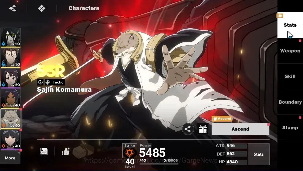 BLEACH: Soul Resonance Accounts NuverseSEA|Lv 35|6 SSR|(Ulqiuorra,Aizen,Yoruici)+Stamp,Sajin,Urahara,Byakuya|3 Sign|12 SR 11