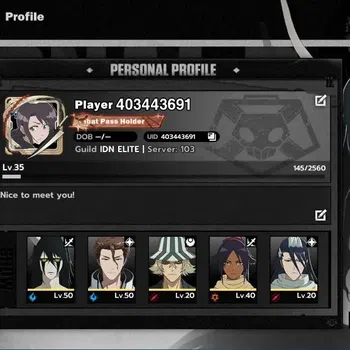 BLEACH: Soul Resonance Accounts NuverseSEA|Lv 35|6 SSR|(Ulqiuorra,Aizen,Yoruici)+Stamp,Sajin,Urahara,Byakuya|3 Sign|12 SR