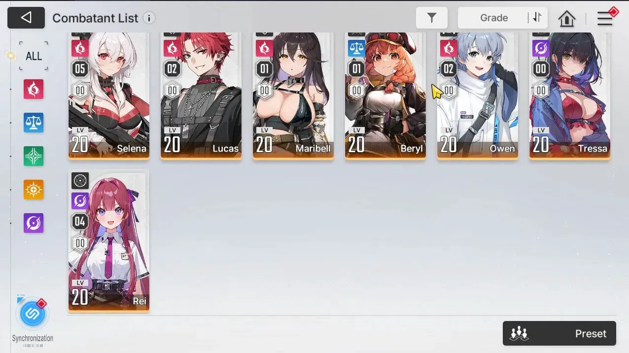 Chaos Zero Nightmare Accounts GLOBAL Lv 50|8 SSR[Heidemari,Rita,Tiphera,Chizuru,Orlea,Mei Lin,Veronica,Hugo+Sign]+11 5