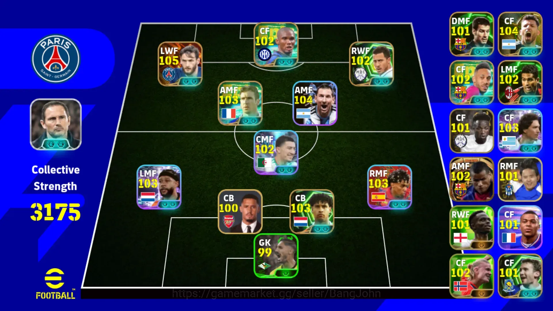 eFootball Accounts Legends & Iconic Players Android|PW3175|BIGT Kvaratkelia Rivaldo,EPIC Hazard Cantona Rijkarrd SamuelEto'o 1