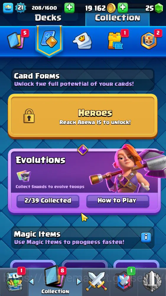 Clash Royale Accounts Midgame Lv 21|Trophy 3668|KTL 8|Limited Skin|Card 67| 2 EVO 2 Legendary 17 Epic 23 Rare 25 5