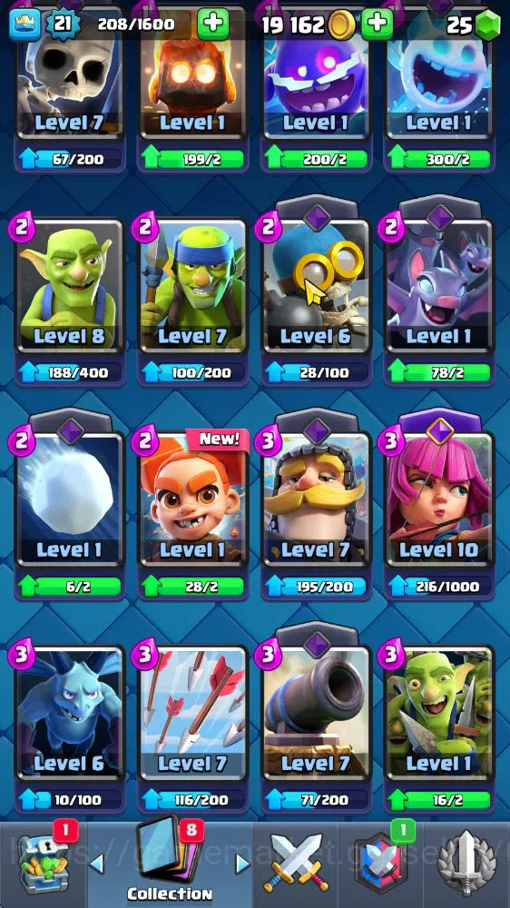 Clash Royale Accounts Midgame Lv 21|Trophy 3668|KTL 8|Limited Skin|Card 67| 2 EVO 2 Legendary 17 Epic 23 Rare 25 6