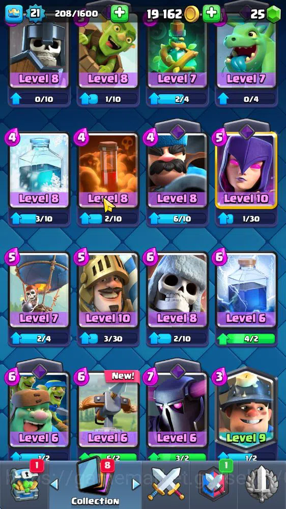 Clash Royale Accounts Midgame Lv 21|Trophy 3668|KTL 8|Limited Skin|Card 67| 2 EVO 2 Legendary 17 Epic 23 Rare 25 9