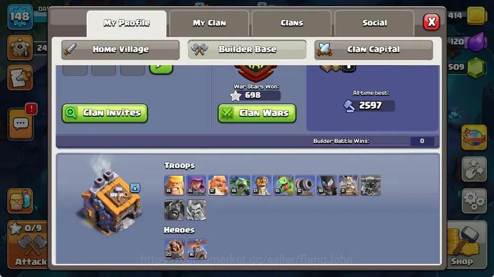 Clash of Clans Accounts Global | TH 16-BH 9|LVL 148|HH 10|AQ 77,MP 40,GW 5 image 17