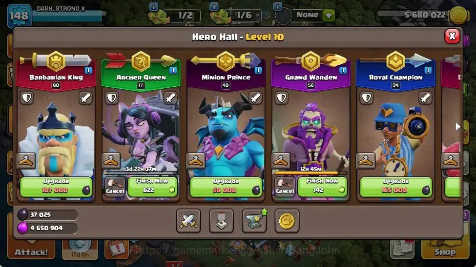 Clash of Clans Accounts Global | TH 16-BH 9|LVL 148|HH 10|AQ 77,MP 40,GW 5 image 6