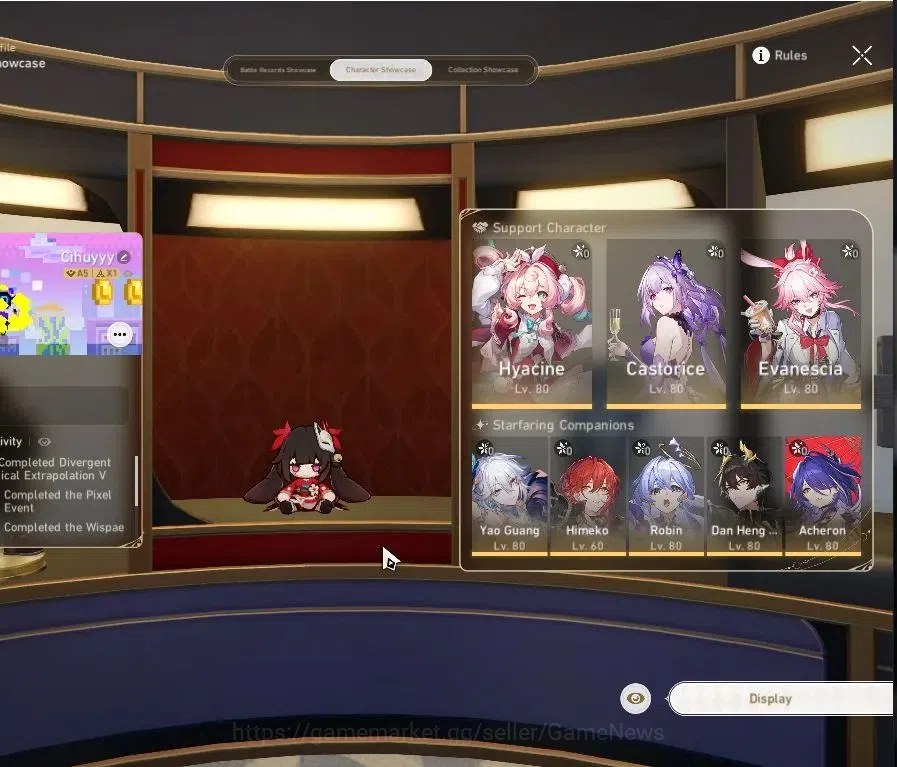 Honkai Star Rail Accounts Others Asia|TL 65|8 Limited|(Castorice,Evanescia,Hyacine)+Sign Robin,Yao Guang,Acheron,DHPT,Ruan 2