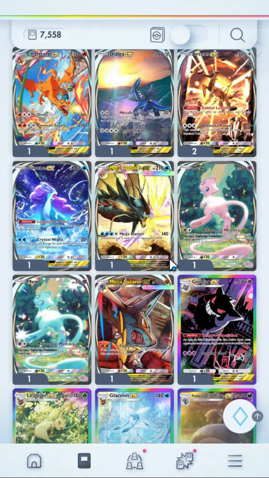Pokémon TCG Pocket Accounts EN 7,5K Card|129 EX|2Crown [Solgaleo,MCore Barier] image 5