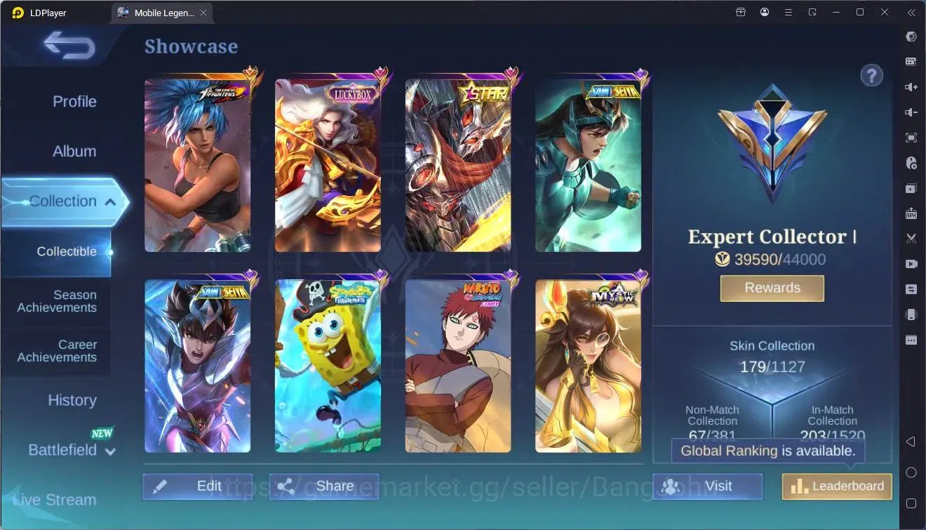 Mobile Legends: Bang Bang Accounts Global |Hero 112|Skin 179|Expert|KOF Karina|Luckyb image 2