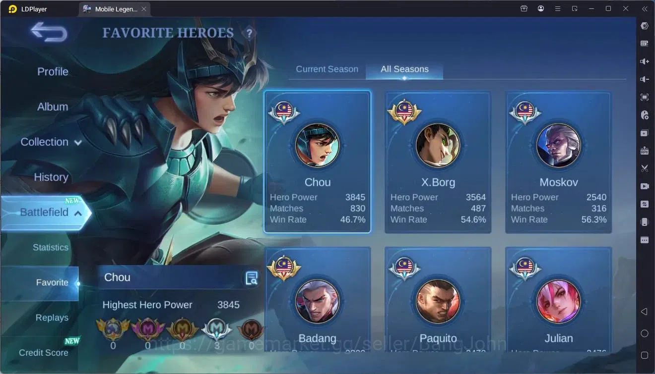 Mobile Legends: Bang Bang Accounts Global |Hero 112|Skin 179|Expert|KOF Karina|Luckyb image 4