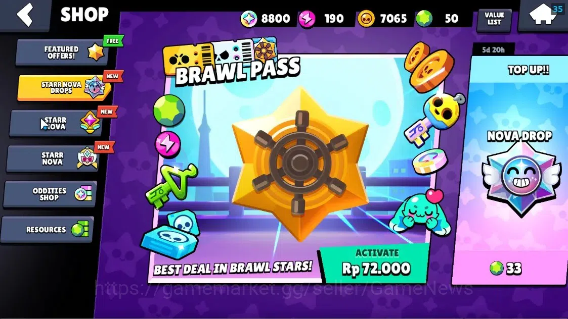 Brawl Stars Accounts 847 Trophy|14 Brawlers 1 Max Lvl Full Buffies Edgar|1 Super Rare Skin (Ash Boy)|8800 Bling|CN 6