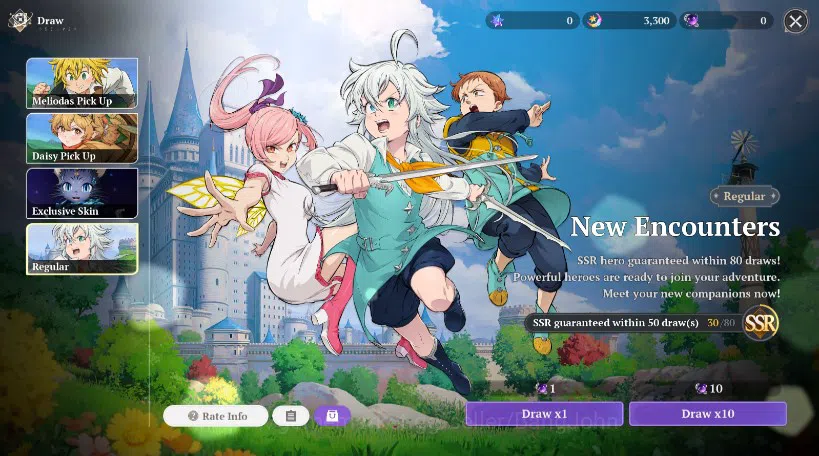 The Seven Deadly Sins: Origin Accounts EUROPA | Lv2 FreshStory | 2 SSR Meliodas, Guila + SSR Selector ticket | LogNetmarble 3