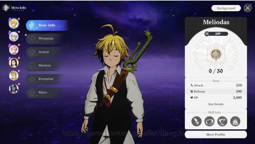 The Seven Deadly Sins: Origin Accounts EUROPA | Lv2 FreshStory | 2 SSR Meliodas, Guila + SSR Selector ticket | LogNetmarble 6