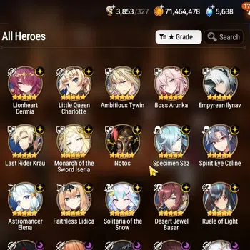 Epic Seven Accounts High-End GLOBAL Verif|27ML(NOTOS,SchlN Yulha,RnL,Salome,Monarch