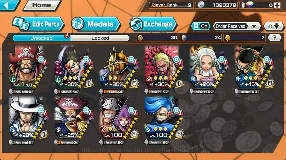 One Piece Bounty Rush Accounts Global |PR 9|EX 4|Gol D. Roger Lv.1/60,S-Snake Lv. image 7