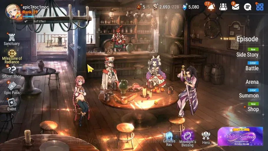 Epic Seven Accounts High-End GLOBAL Unverif|New Era|5 ML(Salome,Har Setti,US Choux,DB Senya,NC Landy)+Setsuka,Etc|PoH 1