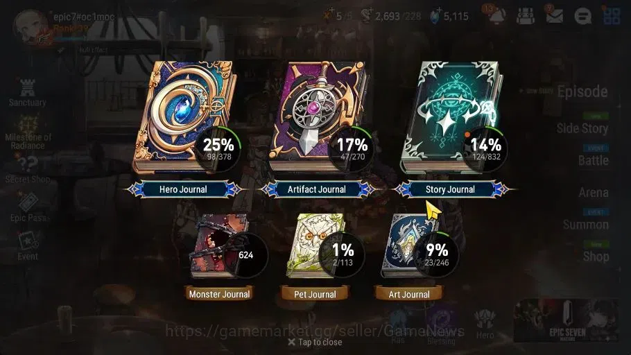 Epic Seven Accounts High-End GLOBAL Unverif|New Era|5 ML(Salome,Har Setti,US Choux,DB Senya,NC Landy)+Setsuka,Etc|PoH 4