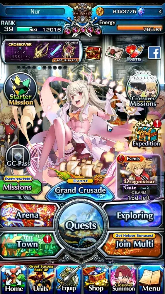 Grand Summoners Accounts End-Game Global|Rank 39|18 Ascend+8 TW|(Chloe,Shizu,SJW,Hae-In,Benimaru,Igris,M Kirisame,Homura)+TW 1