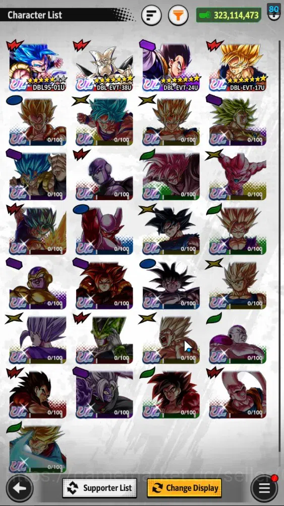 Dragon Ball Legends Accounts 323M Total Power|LV155|4UL+1LR+15LL|SSGSS Gogeta,O image 4
