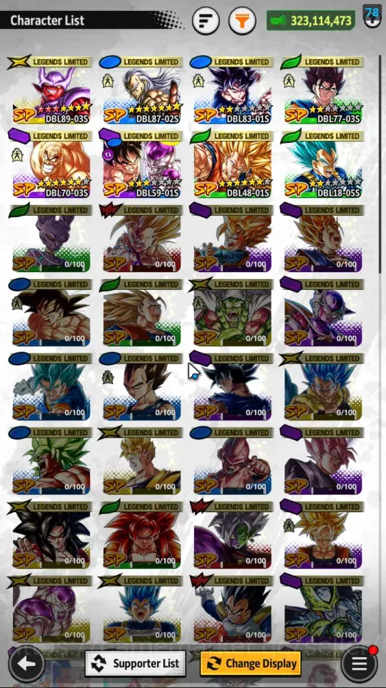 Dragon Ball Legends Accounts 323M Total Power|LV155|4UL+1LR+15LL|SSGSS Gogeta,O image 6