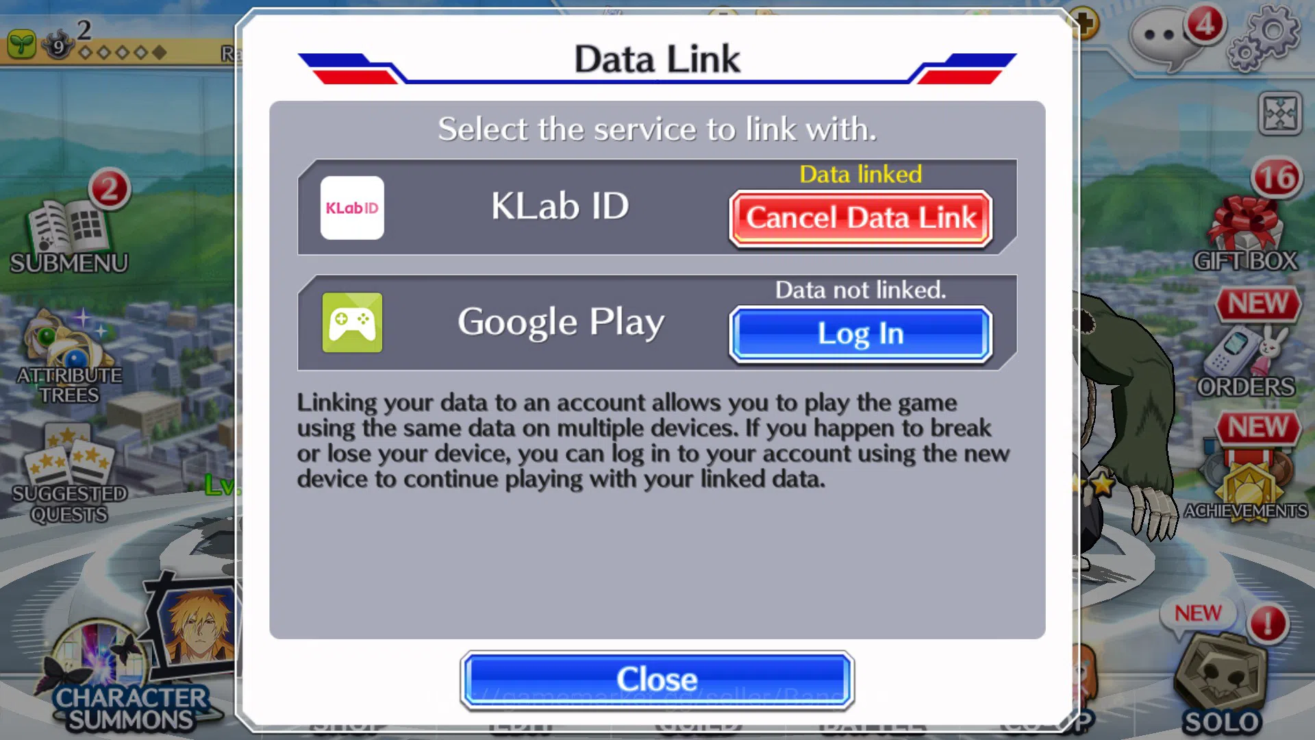 Bleach: Brave Souls Accounts Starter GLOBAL]6K Orb+Fresh All Story|SoulReaper Shunsui,Ichigo Renewed,RukiaTYBW,Etc|KlabID 13