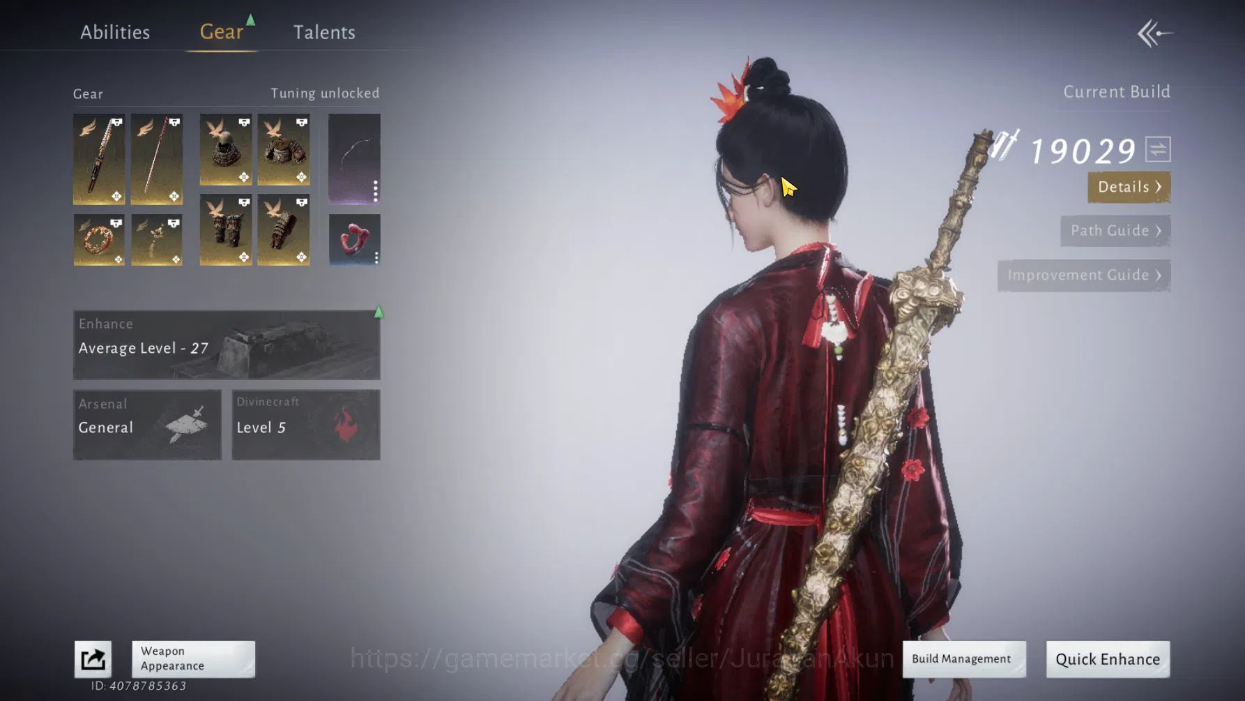 Where Winds Meet Accounts GLOBALLv75|GS 19K+|Sword&SpearBuild|CrimsonCurtain image 2