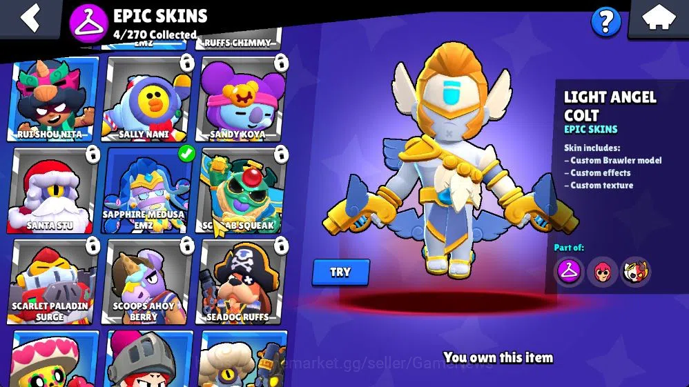 Brawl Stars Accounts 115 Trophy|20 Brawlers 2 Max Lv / 4 Myth | 2 Myth Skin [Brother Bo,Thief Edgar] 4 Epic 1 Super Rare 11