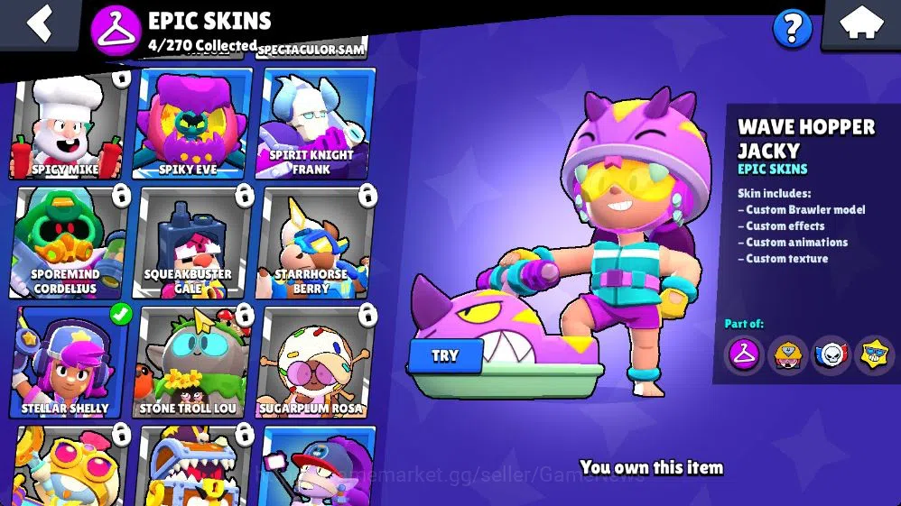 Brawl Stars Accounts 115 Trophy|20 Brawlers 2 Max Lv / 4 Myth | 2 Myth Skin [Brother Bo,Thief Edgar] 4 Epic 1 Super Rare 12
