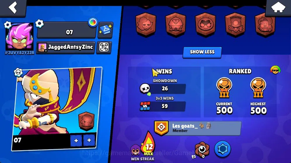 Brawl Stars Accounts 115 Trophy|20 Brawlers 2 Max Lv / 4 Myth | 2 Myth Skin [Brother Bo,Thief Edgar] 4 Epic 1 Super Rare 3