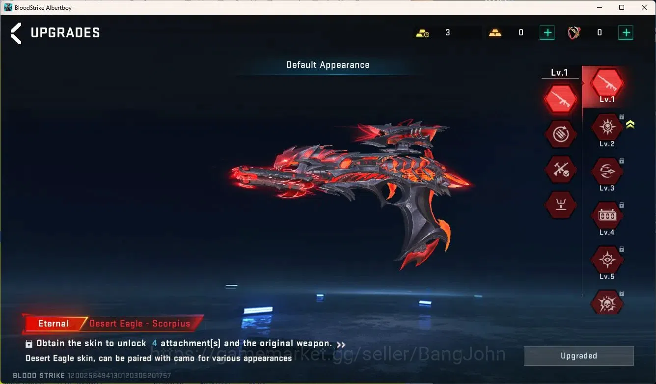 Blood Strike Accounts ASIA | Eternal Desert Eagle-Scorpius Lv1|2 7DS Gun image 6