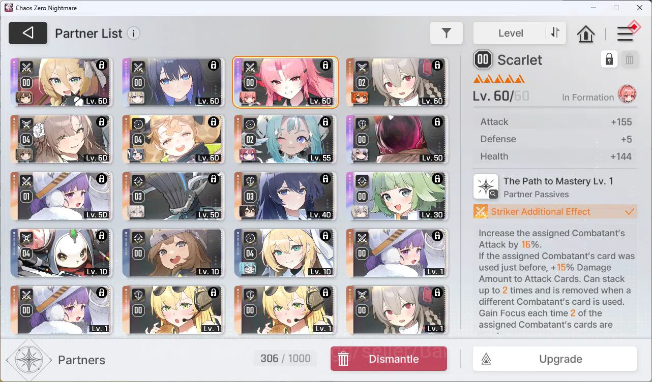 Chaos Zero Nightmare Accounts ASIA LV55 21SSR Serenial+Sign Meilin E2+Sign Haru+ image 14