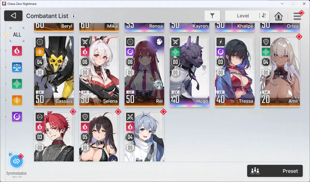 Chaos Zero Nightmare Accounts ASIA LV55 21SSR Serenial+Sign Meilin E2+Sign Haru+ image 15