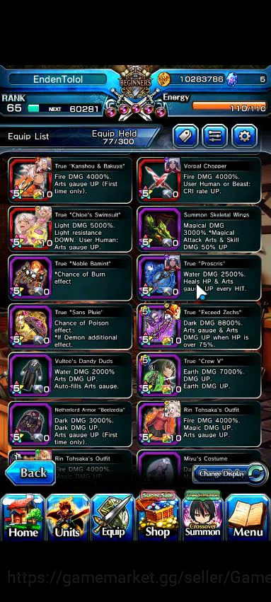 Grand Summoners Accounts Mid-Game Global|Rank 65|1 Sp Art|23 Ascend|[Emiya,Hazuki,Chloe,Orvell,S Chloe]+TW,S Miyu,Momo,VS 9