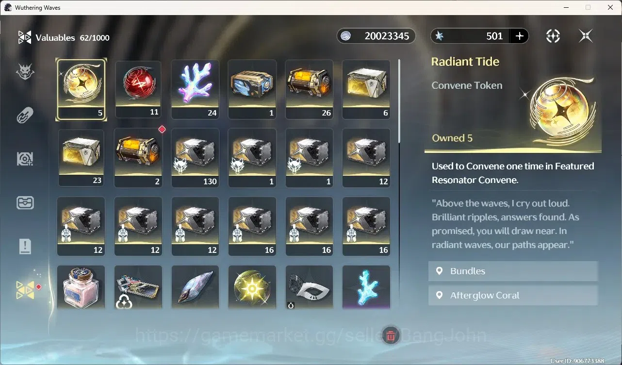 Wuthering Waves Accounts Starter SEA|UL 51|Rank 6| 3 Char Limited[ Galbrena RC4)]+Sign,Lucilla,Rebecca|500 Astrite|Mc Female 13