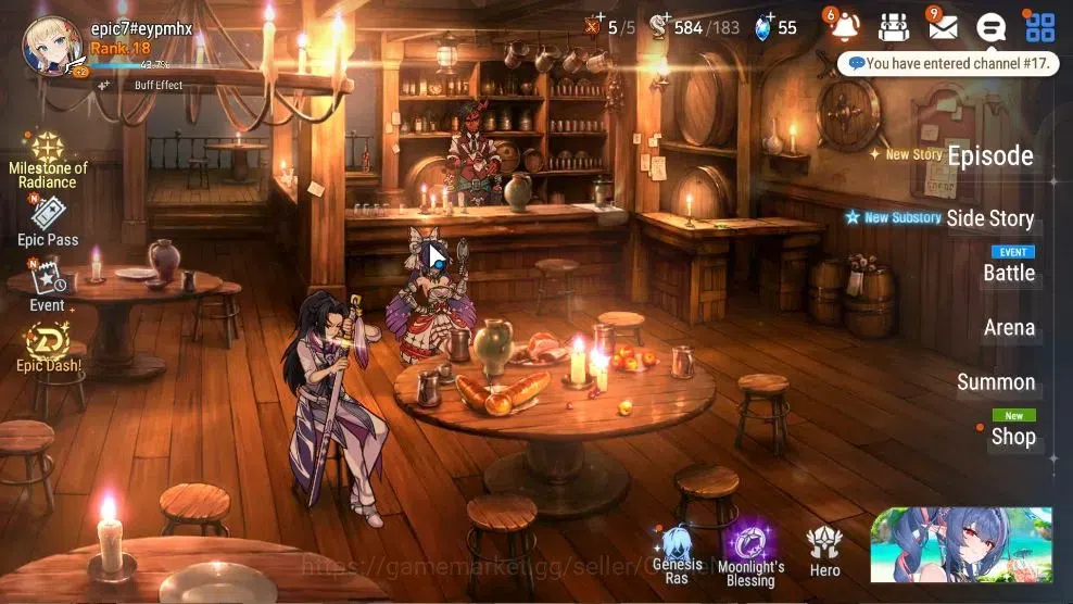 Epic Seven Accounts Mid-Tier GLOBAL UnVerif|ML (Zio)+Fumyr,Landy,Tenebria|Ready Gacha|PoH ON|Abyss F 51|800 MM+2,8K 1