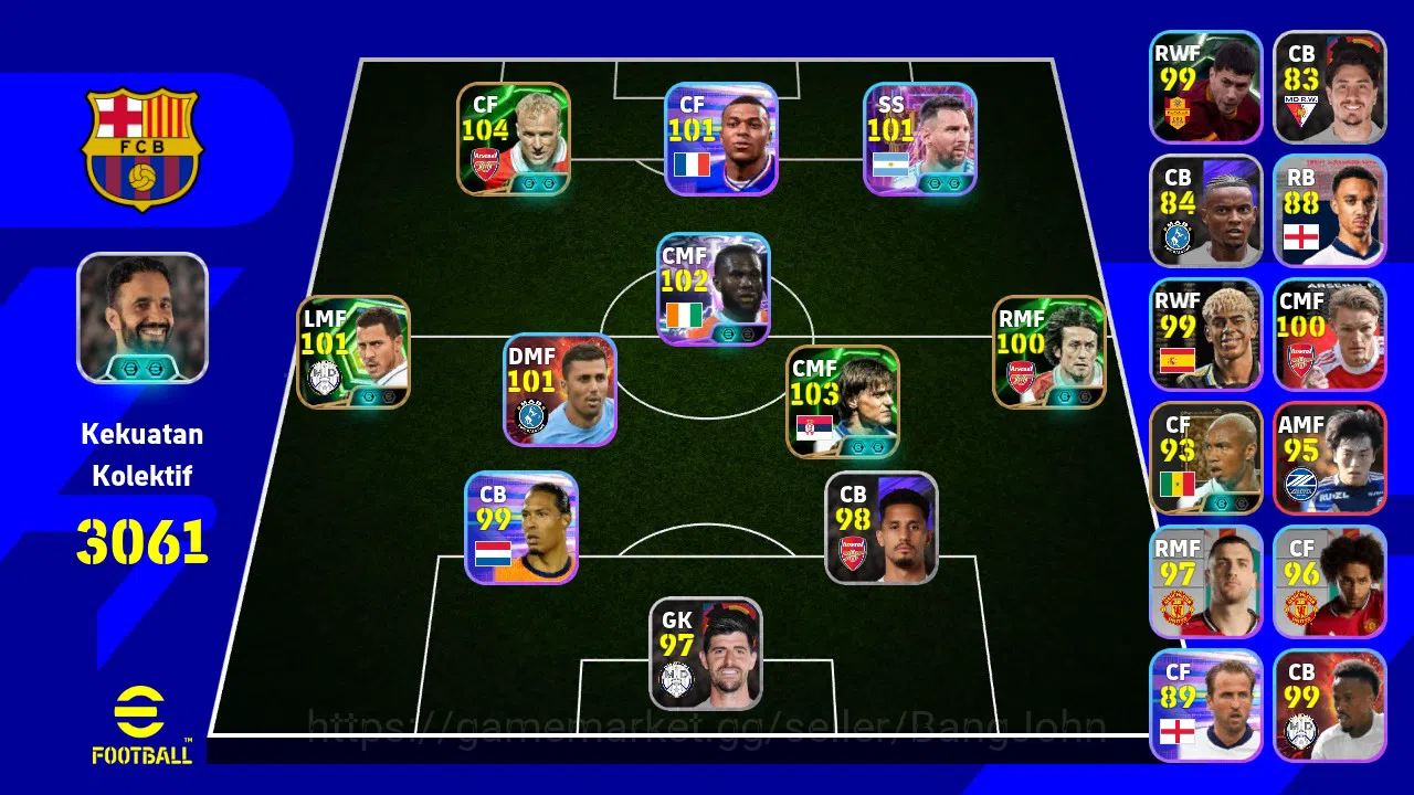 eFootball Accounts Android Power 3061 | El Hadji Epic | Franck Kessie image 1