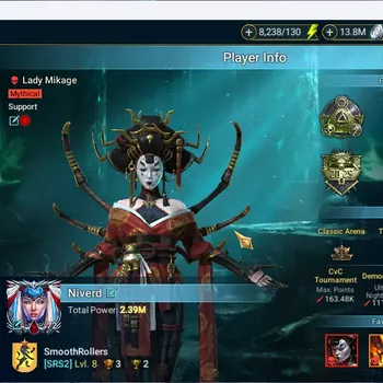 Raid: Shadow Legends Accounts Mid-Game Lv72 Power 2,39M|1 Mythic:Lady Mikage|23 Legend:2Turtle
