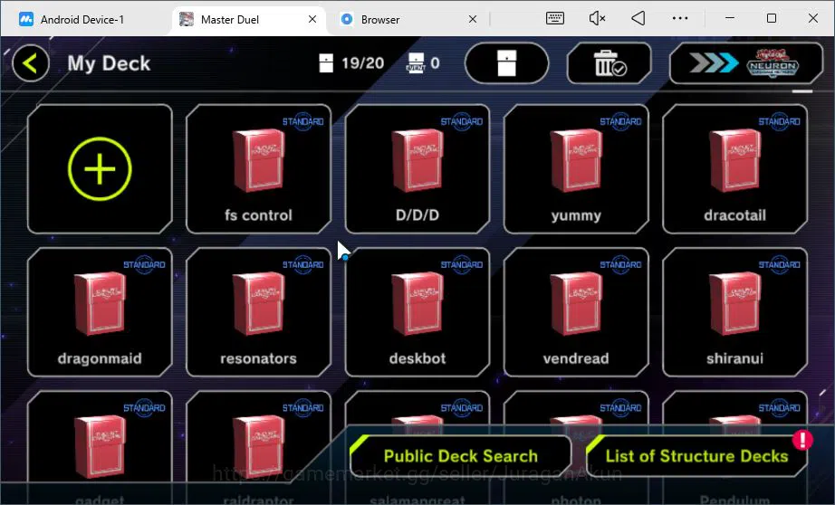 Yu-Gi-Oh! Master Duel Accounts Mid-Level Lv 18 | 19 Deck| FS Control, D/D/D, Yummy, Dracotail, Dragonmaid 2