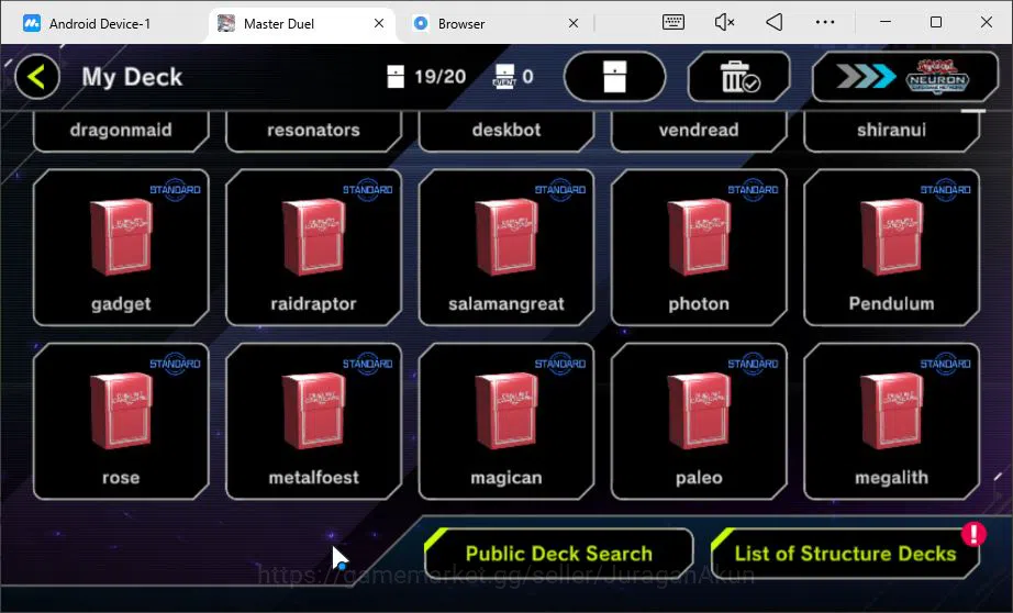 Yu-Gi-Oh! Master Duel Accounts Mid-Level Lv 18 | 19 Deck| FS Control, D/D/D, Yummy, Dracotail, Dragonmaid 3