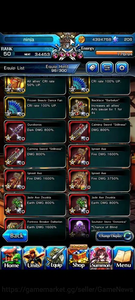 Grand Summoners Accounts Global|Rank 50|206 CC|2 Ascend+1 TW| [Reimu Hakure image 14